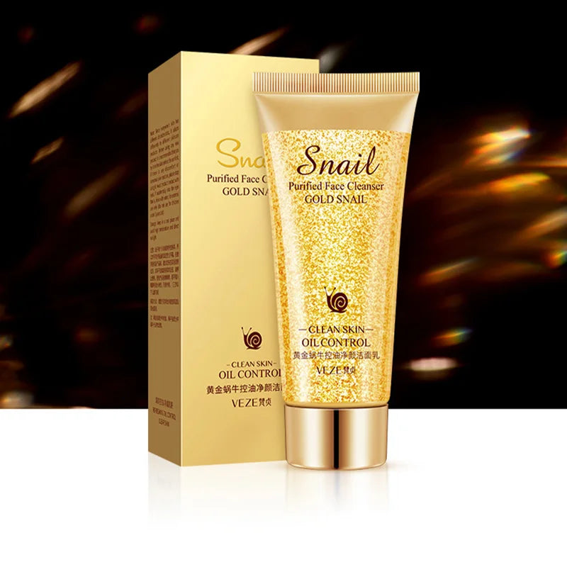 Facial Cleanser Gold Snail Hydrating Moisturizing Nourishing Oil Control Gentle Face Wash Skin Care