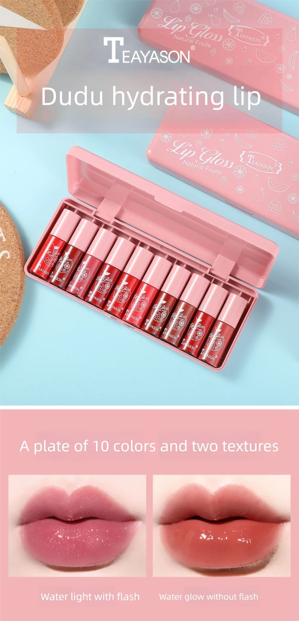 Mini 10 Colors Liquid Lip Gloss Set Waterproof Non-Stick 24-Hour Long Lasting Velvet Matte Lipstick Cosmetic Makeup Care