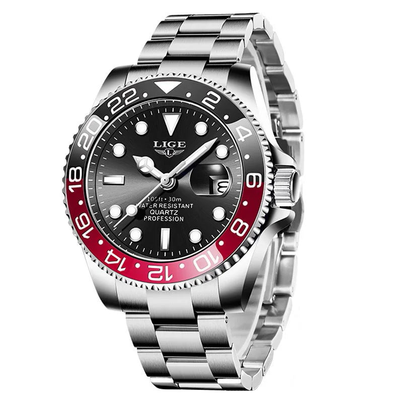 LIGE Men Watch Fashion Business Watch Men Top Brand Luxury Waterproof Luminous Quartz Wristwatches For Men Relogios Masculino