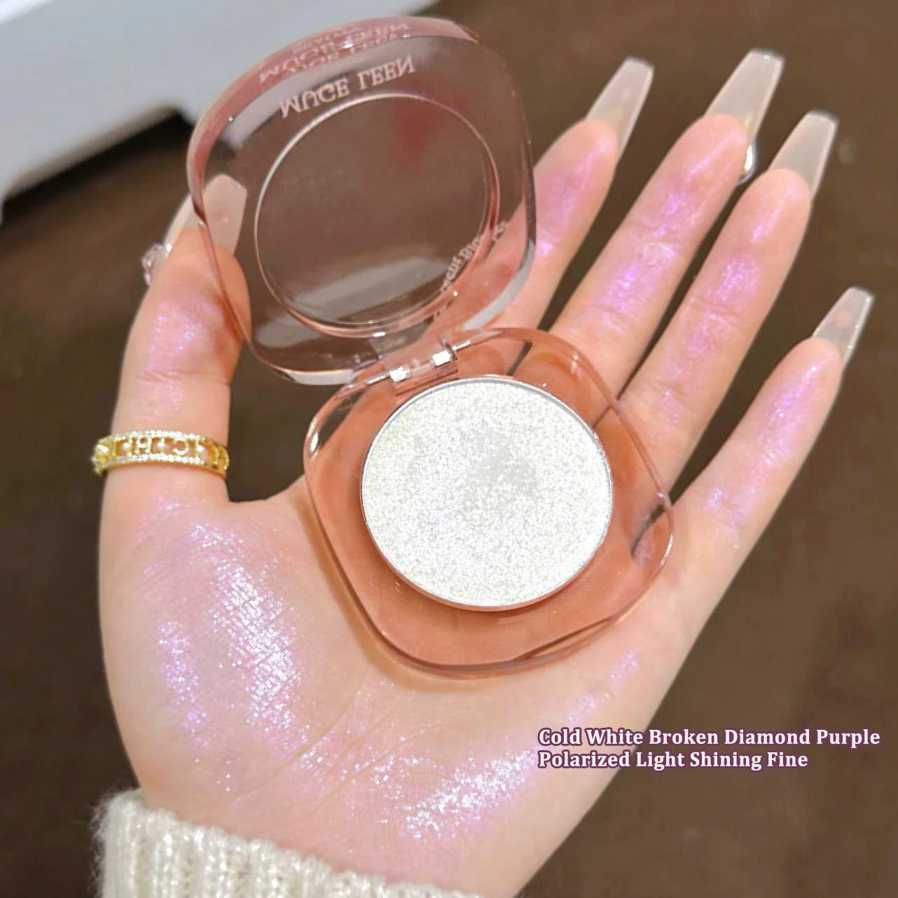 Makeup Highlighter Pink Polarized Shiny Glitter Brighten Cheekbones Eyes High Gloss Palette Highly Pigmented Shimmer Fine Shine
