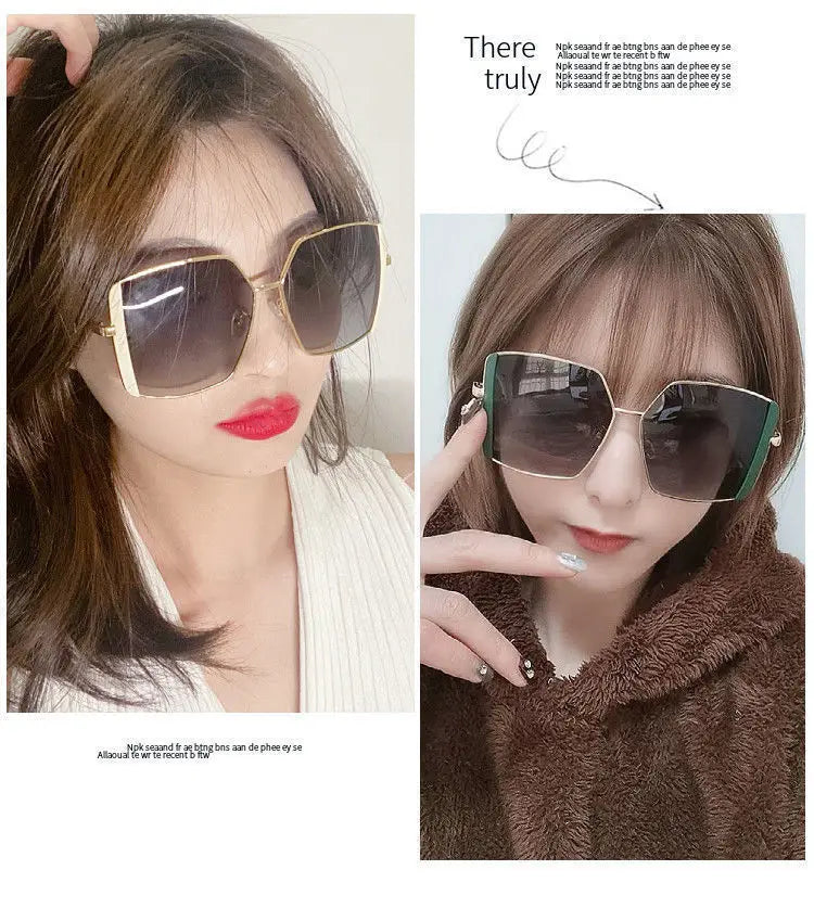 Luxury Oversized Polarized Sunglasses Women Face Slimming Designer Frame UV Protection High Quality Premium Fashion Eyewear