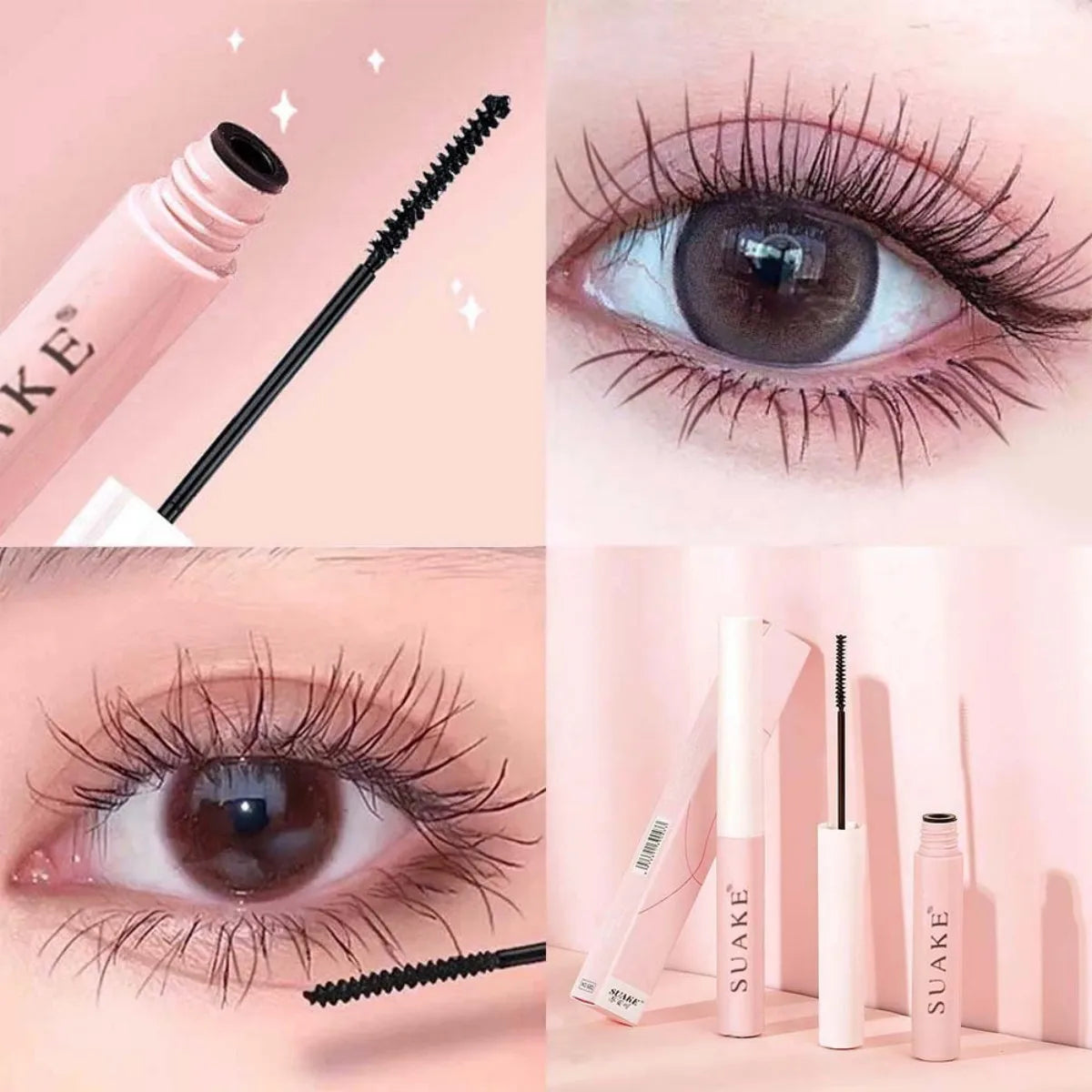 Silk Fiber Curling Mascara, Ultra-Fine Brush, Lengthening & Volumizing, Waterproof, Smudge-Proof, Long-Lasting, Unisex, Eye Safe