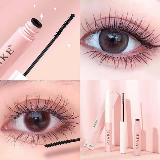 Silk Fiber Curling Mascara, Ultra-Fine Brush, Lengthening & Volumizing, Waterproof, Smudge-Proof, Long-Lasting, Unisex, Eye Safe