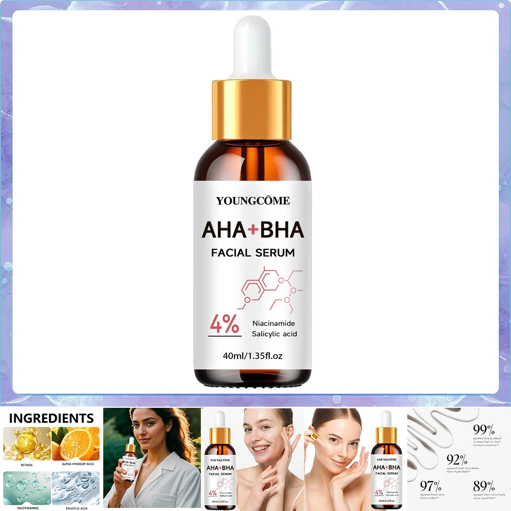 Exfoliating Face Peel Serum AHA + BHA Facial Skin Care Anti-aging Wrinkle Moisturizing Whitening Firming Skin Essence Shrink Po