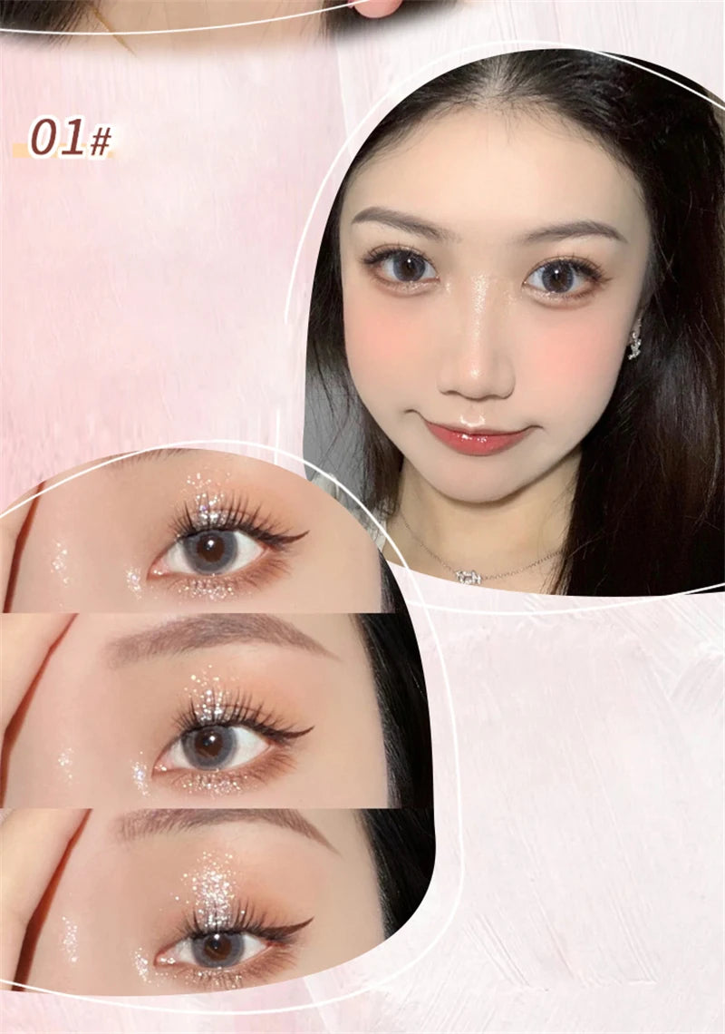 Waterproof Shiny Diamond Highlight Pen Eye Makeup Highlighter Long Lasting Pearl White Brighten Silkworm Shadow Liquid Highlight