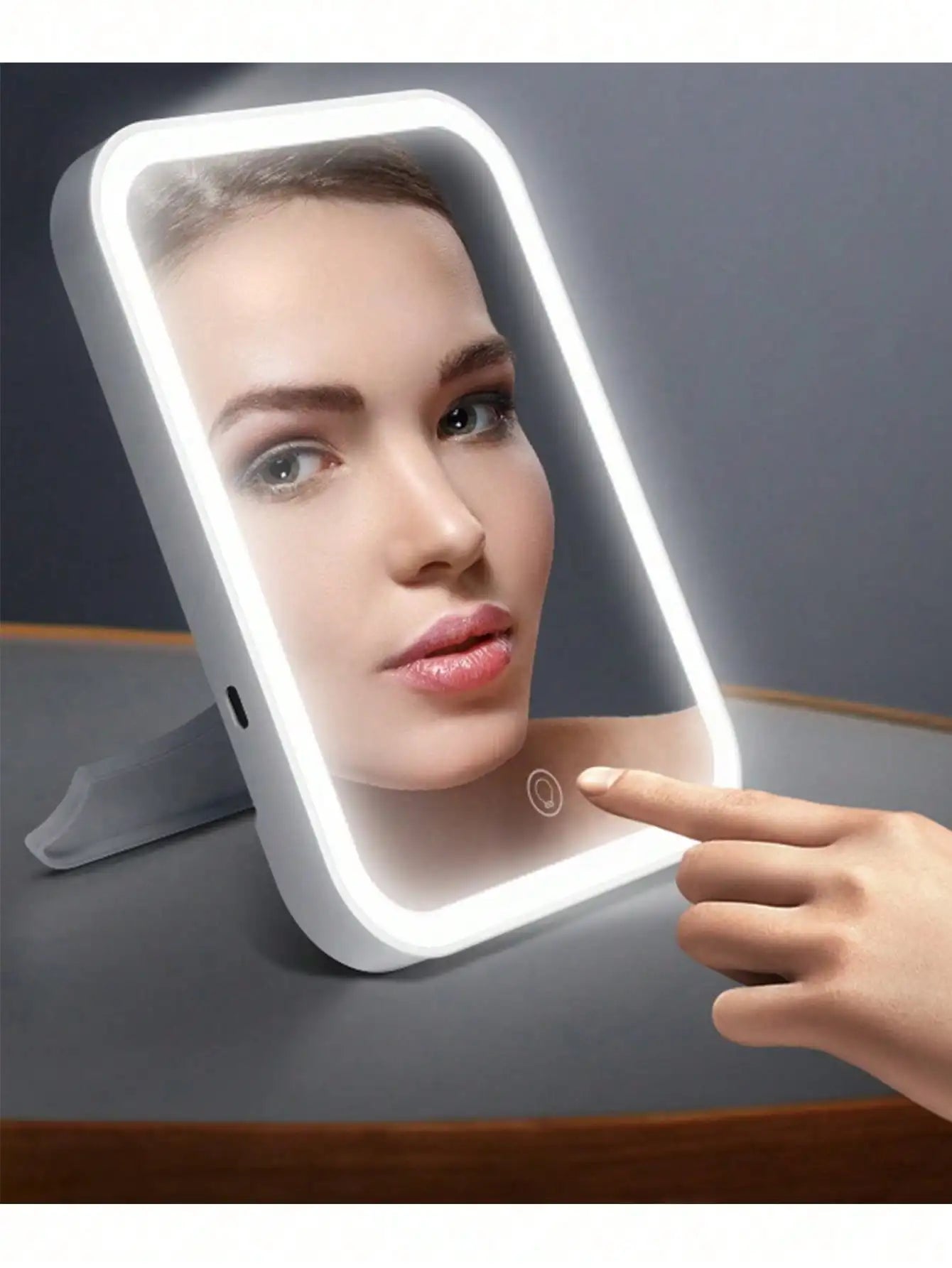 Light Up Your Beauty Routine: LED Makeup Mirror With Adjustable Dimming, Rotating & Storage - USB Vanity Mirror