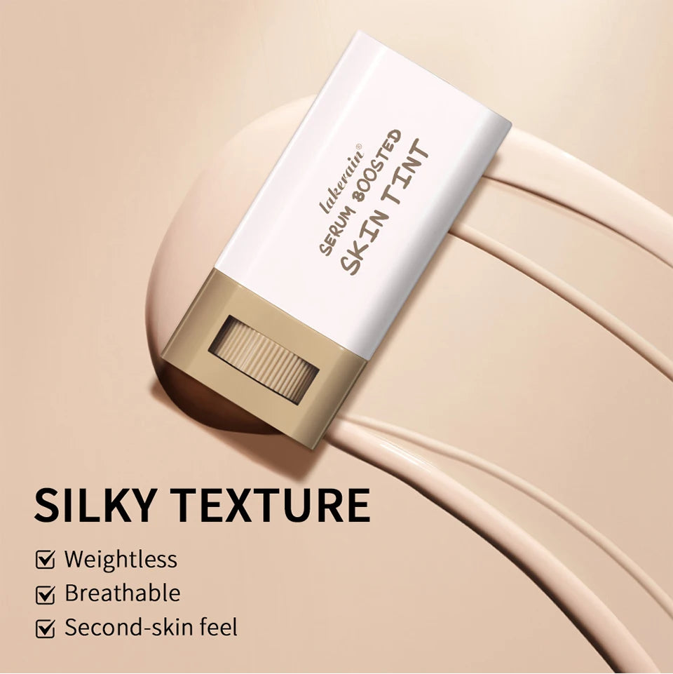 Foundation Stick  Serum Boosted Skin Tint Balm Silky Texture Moisturizing Coverage Plumper Natural Even Skin Tone Travel Makeup