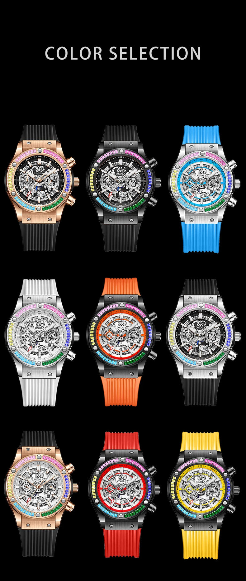 2025 Classic Luxury Watch for Menes  Multifunction Sports Waterproof Luminous Casual Clock ONOLA Men Mechanic Watches