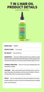 7 in 1 Hair Serum Oil Strengthen Root Smoothing Deep Nourishing Repair Frizzy Hair Product Hair Care Essence For Men Women 120ml