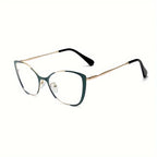 Cat Eye Color Block Frame Clear Lens Glasses Fashion Computer Glasses Optical Spectacles For Women