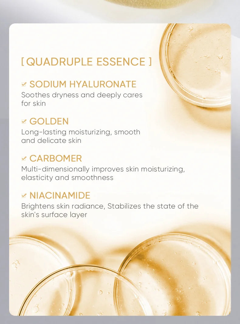 7pcs/Kit SADOER Ampoule Vitamin C 24K Gold Hyaluronic Acid Serum for Face Moisturizing Brightening Hydrating Facial Essence