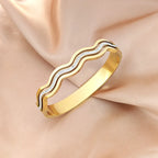 Luxury Women's Bracelet: Creative Wave Design - Diamond embellishment, fashion wrist jewelry