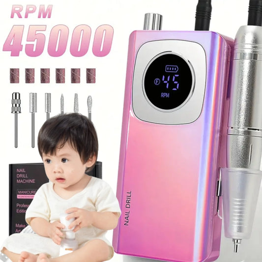 Nail polisher nail polisher removes nails and peels off dead skin, LCD display, metal handle, easy to use without hurting nails.