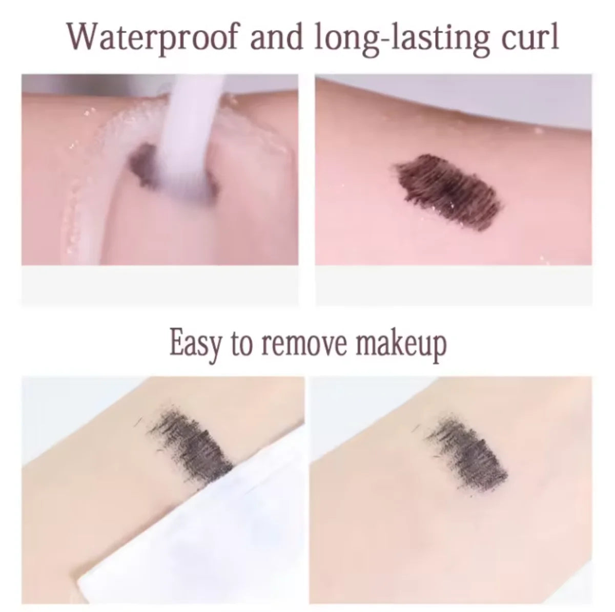 Silk Fiber Curling Mascara, Ultra-Fine Brush, Lengthening & Volumizing, Waterproof, Smudge-Proof, Long-Lasting, Unisex, Eye Safe