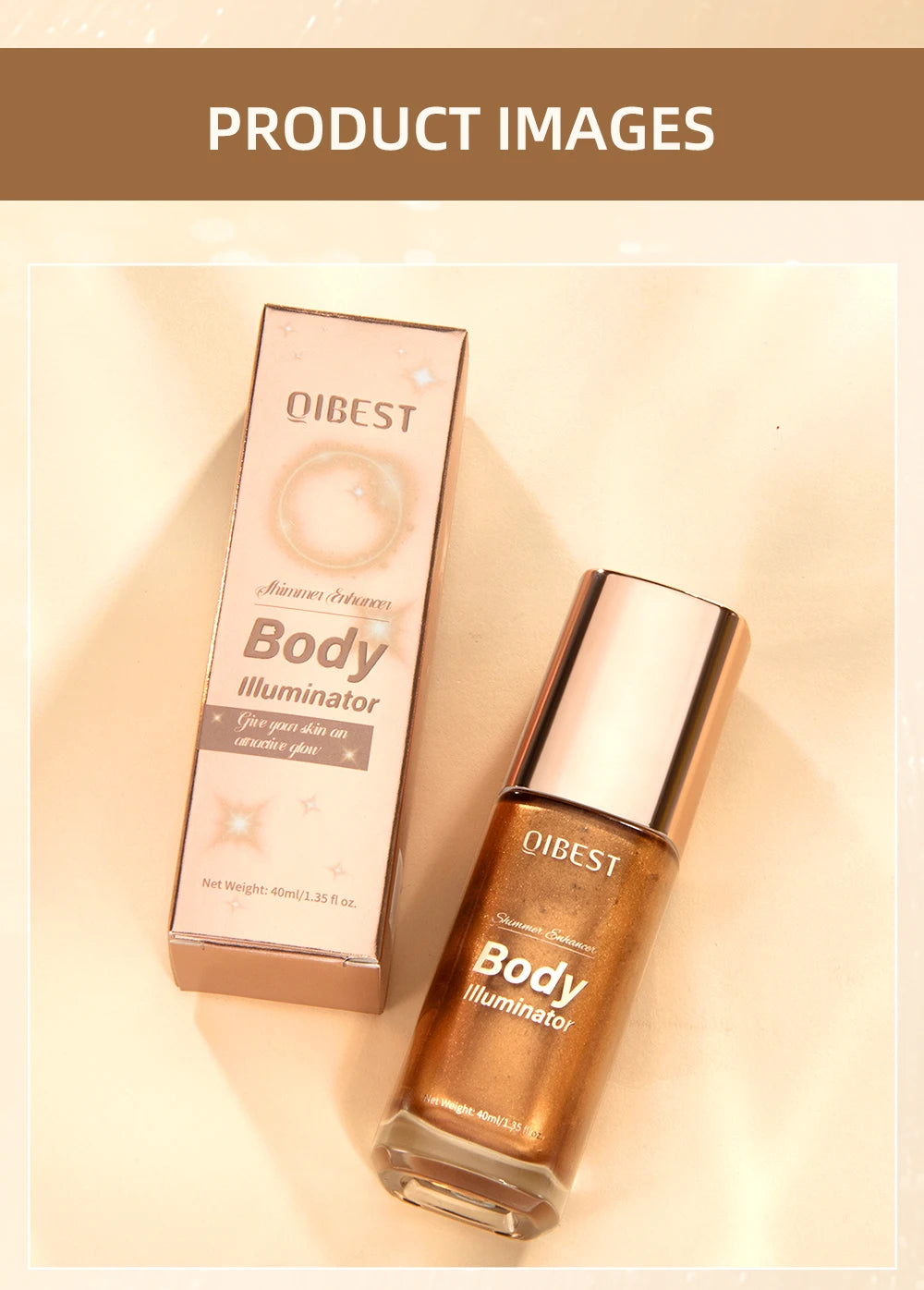 QIBEST 5 Colors Body Face Liquid Highlighter Glitter Makeup Glow Face Contour Shimmer Illuminator Ginger Highlight Cosmetics