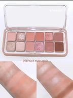12 Colors Pink Eye Shadow Pallete Clear Glitter Pearl ,Girl Beginner Makeup Nude Eyeshadow Low Saturation Korean Cosmetics