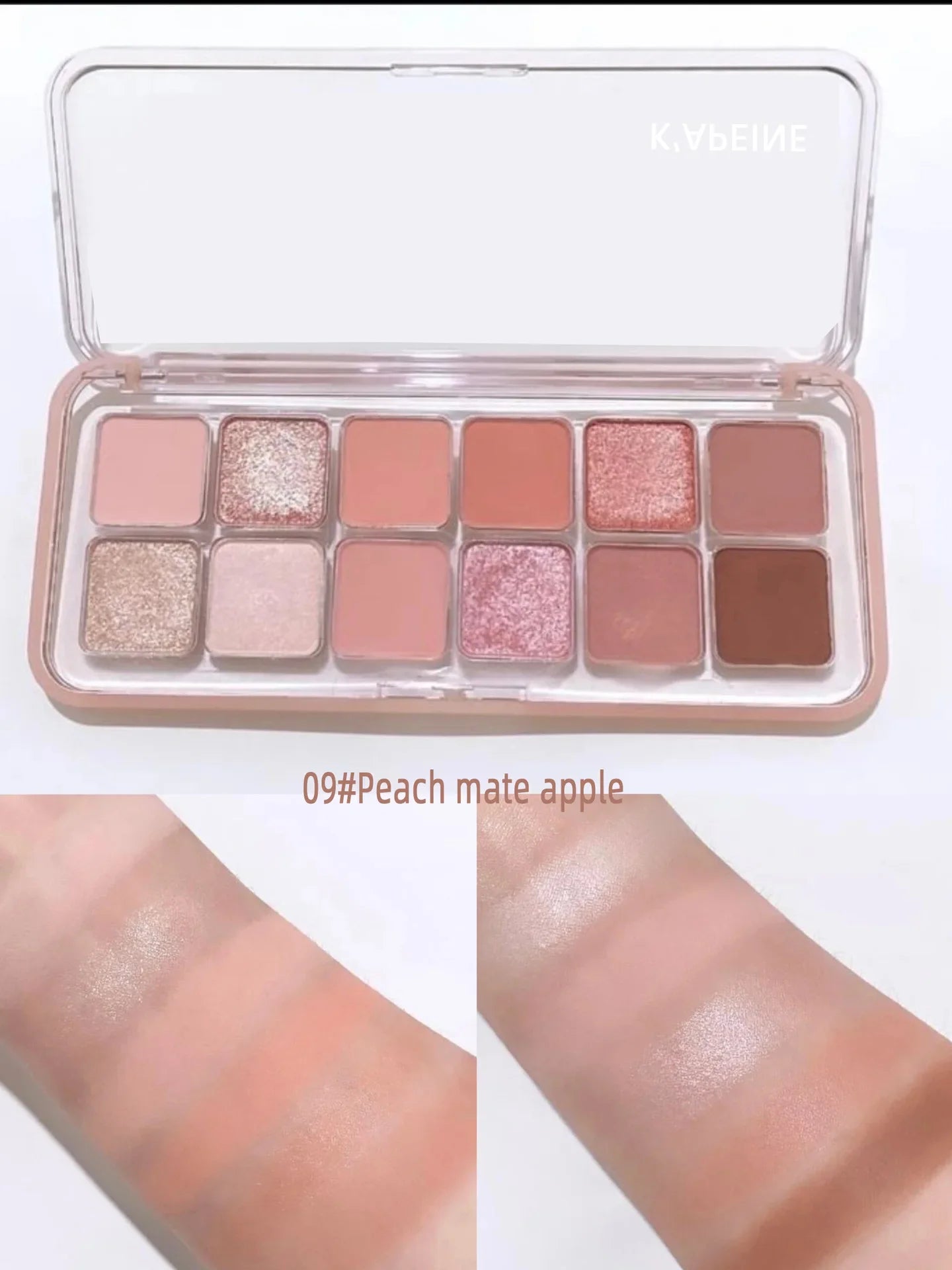 12 Colors Pink Eye Shadow Pallete Clear Glitter Pearl ,Girl Beginner Makeup Nude Eyeshadow Low Saturation Korean Cosmetics
