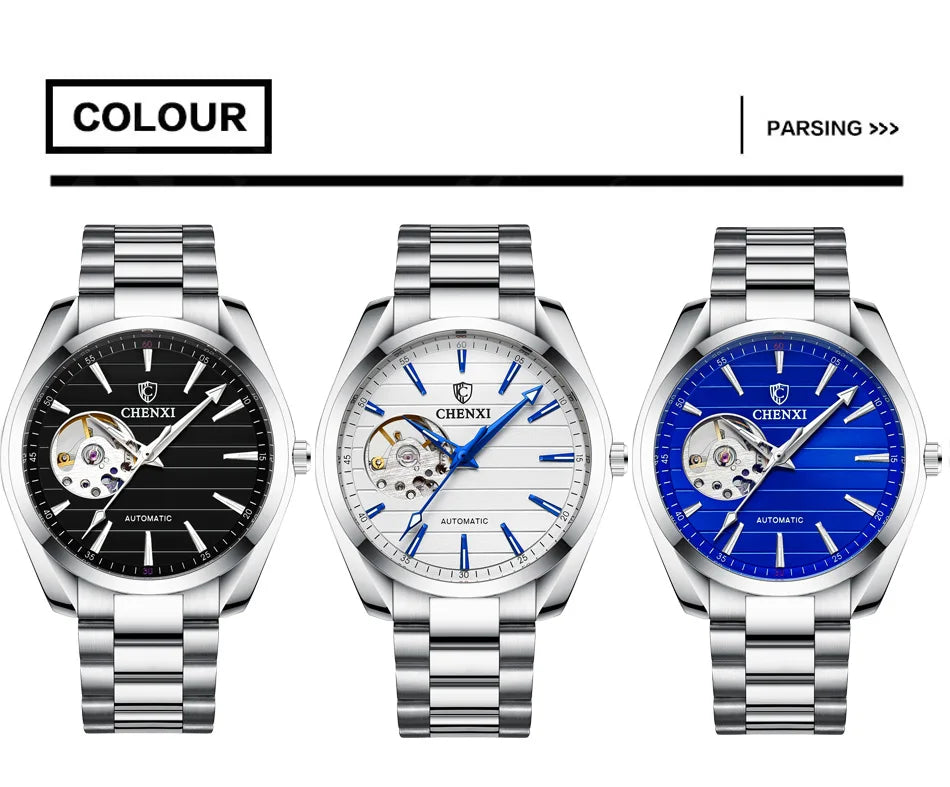 Luxury Fashion Mechanical Automatic Wristwatches For Men High Quality Stainless Steel Waterproof Luminous Mens Watch