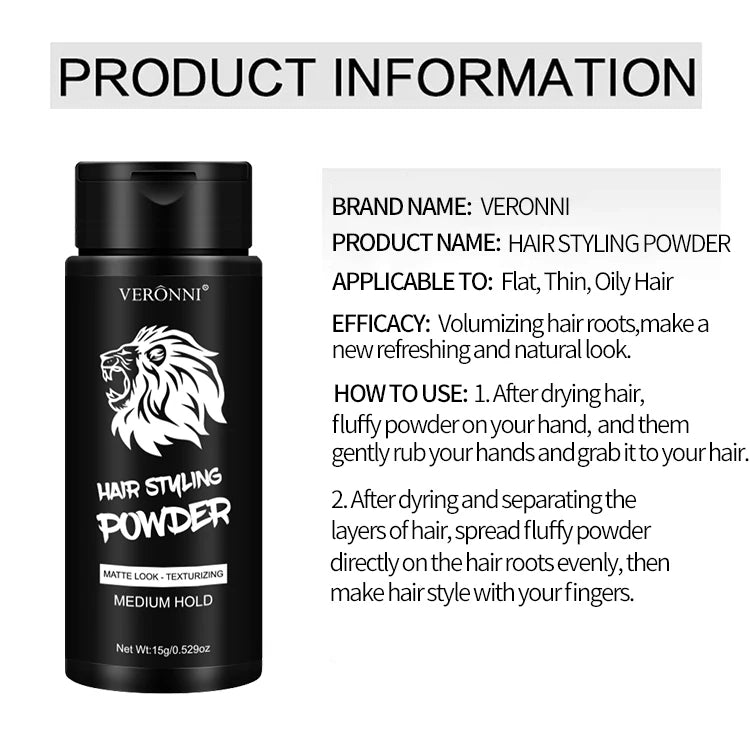 Volumizing Hair Powder For Men And Women, Oil Matte Styling Shaping Powder, No Washing Required