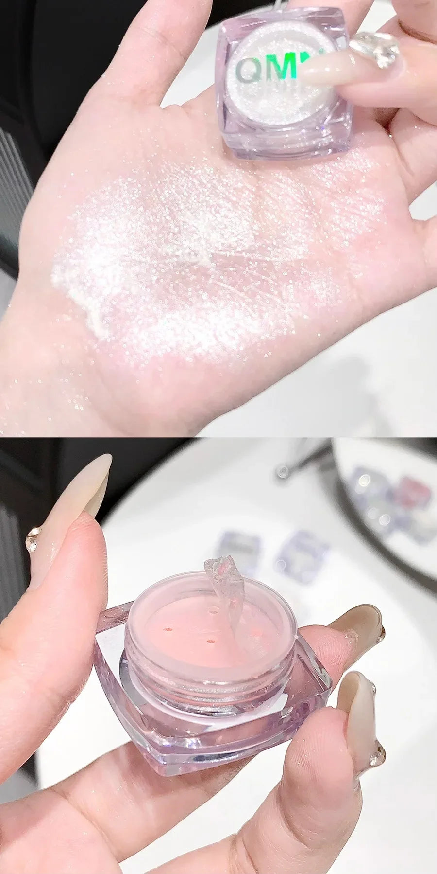 Glitter Shimmer Highlighter Powder Pearlescent High Gloss Makeup Powder Face and Body Brighten Sequins Natural Contour Cosmetic