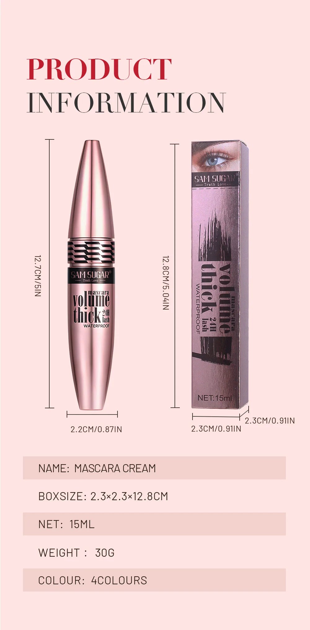 Waterproof Colorful Mascara For Women Long Lasting Volumizing Non Clumping Smudge Proof Curling Eyelash Enhancer Beauty Cosmetic