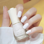 Nail Polish Without Baking Lamp White Fine Glitter Non-baking Non-peel Transparent Shiny Oil Base Coat Nude Nail Polish