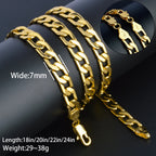 Sunny Jewelry Women Men's Necklace Gold Plated Fashion Basic Punk Cuban Link Chain Long Necklace Neck Jewellery Accessories Gift