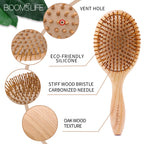 Natural Hair Brush Women Wide Tooth Hair Combs Healthy Paddle Cushion Massage Hairbrush Wooden Comb Hair Care Barber Accessories