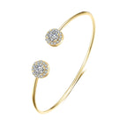 Luxury Geometry Gold Color Cuff Bangles For Women Fashion Cubic Zirconia Bracelets INS Party Everyday Jewlery.