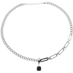 Stainless Steel Chains Rivet Choker Necklace for Men Hiphop Punk Neck Jewelry Short Collar Chain With Pendant Gothic Accessories