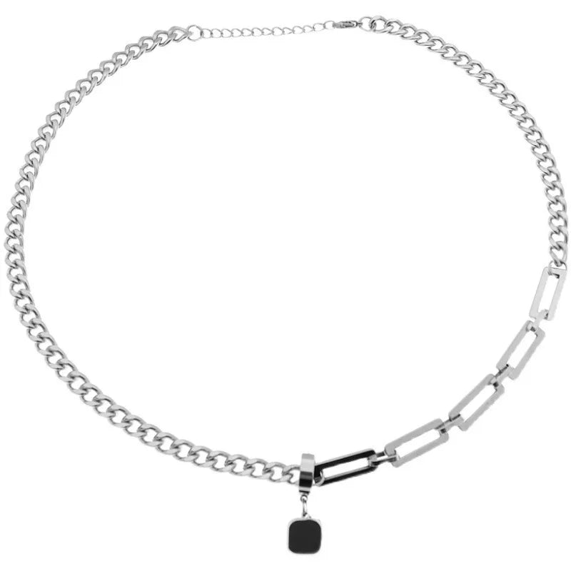 Stainless Steel Chains Rivet Choker Necklace for Men Hiphop Punk Neck Jewelry Short Collar Chain With Pendant Gothic Accessories