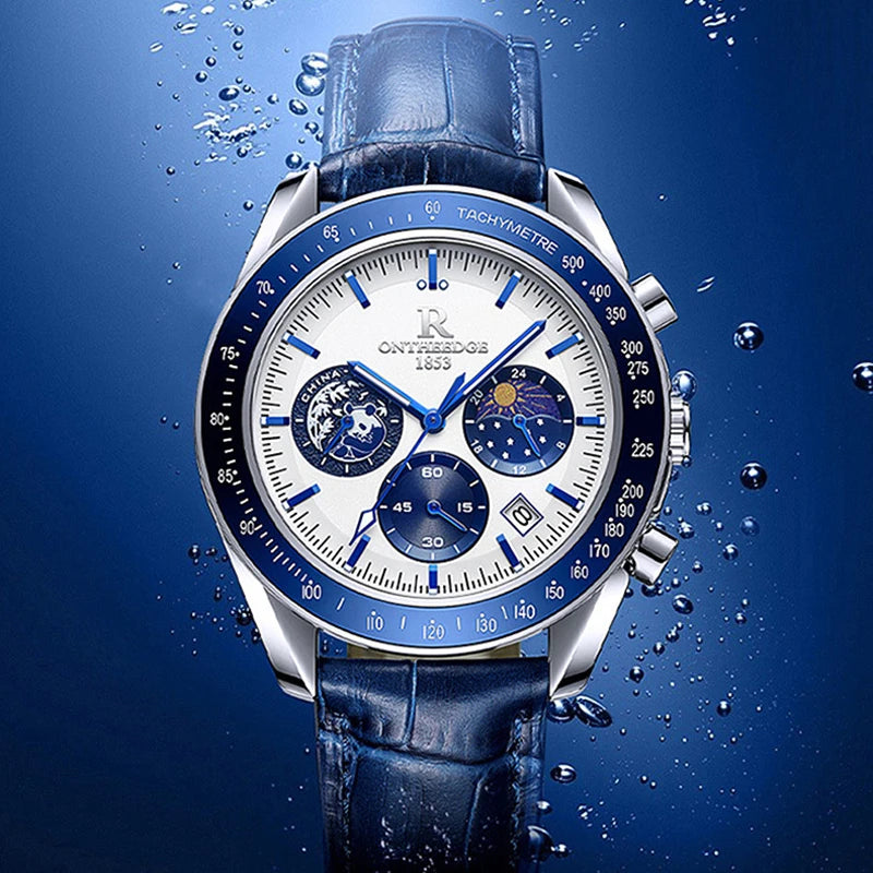 Luxury Man Watch High Quality Waterproof Chronograph Luminous Men's Wristwatch Leather Men Date Quartz Watches Casual Clock