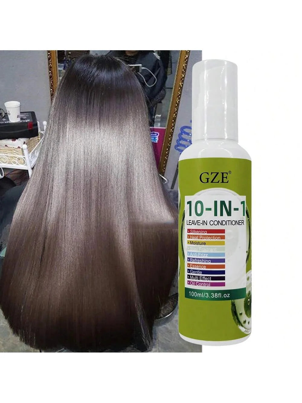 GZE10-IN-1 Leave-In Conditioner Silkening Heat Protection Moisturizing Stay Fragrant Anti-Frizz Refreshing Essence Gentle
