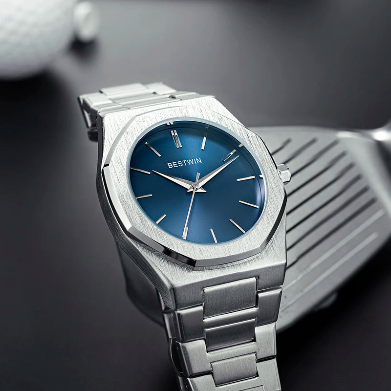 Luxury unique watches for men alloy steel with quartz watches simple line dial business party men watches fashion men's watches