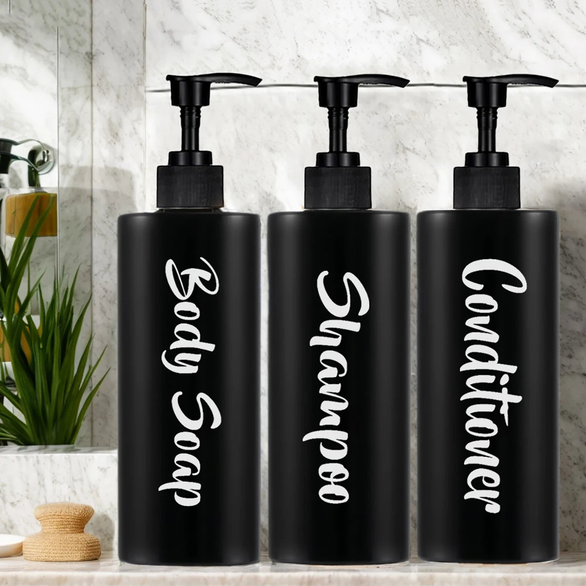 Shampoo Conditioner Bodywash Soap Dispenser Bathroom Shower Soap Dispenser Empty Shampoo Bottle Bathroom Essential