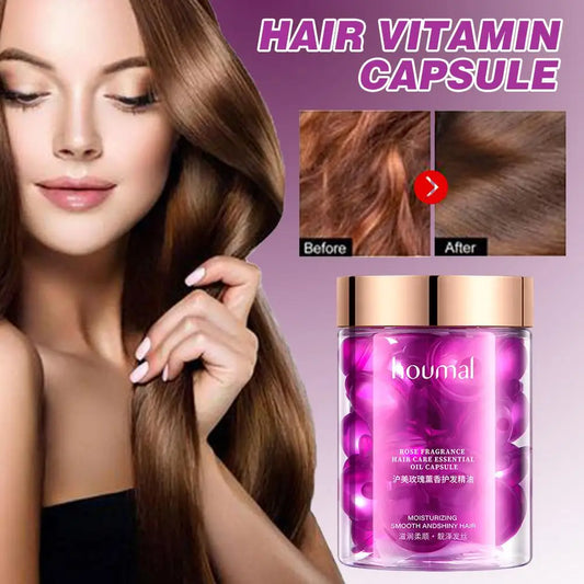 Hair Styling Serum Frizzy Dry Hair Rose Essence Oil Capsules Leave-in Anti Frizz Conditioner Repair Hair Care