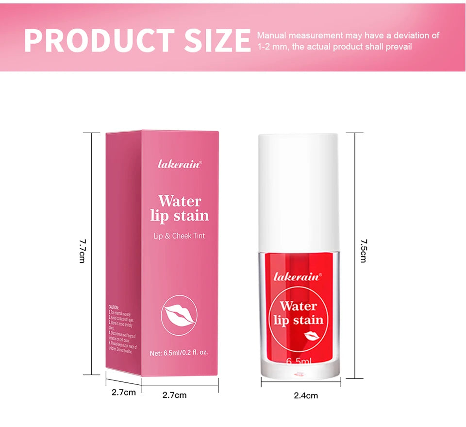 Fruity Water Lip Tin Lip Gloss Moisturizing Lip Glaze Long Lasting Lip Ink Face Lip Dual Purpose Liquid Lipstick Cosmetic Makeup