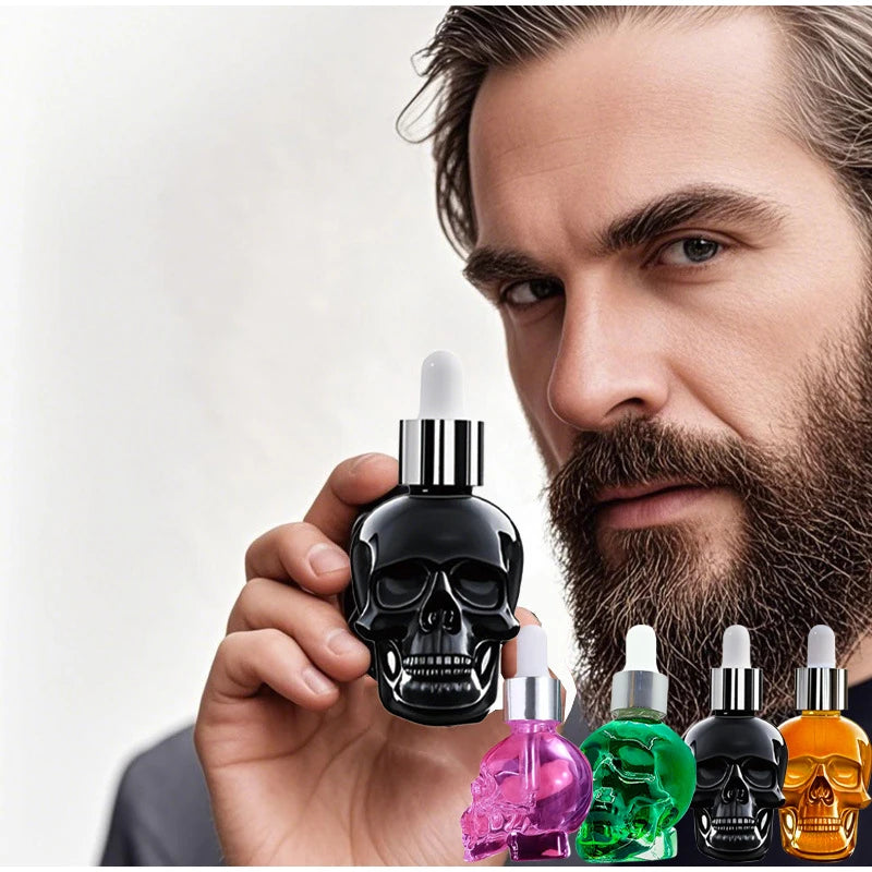 Men's Beard Care Perfume Oil 15ml Gentleman Fragrance Long-lasting Fragrance Brand Skull Perfume Portable Fresh Eau De Perfume
