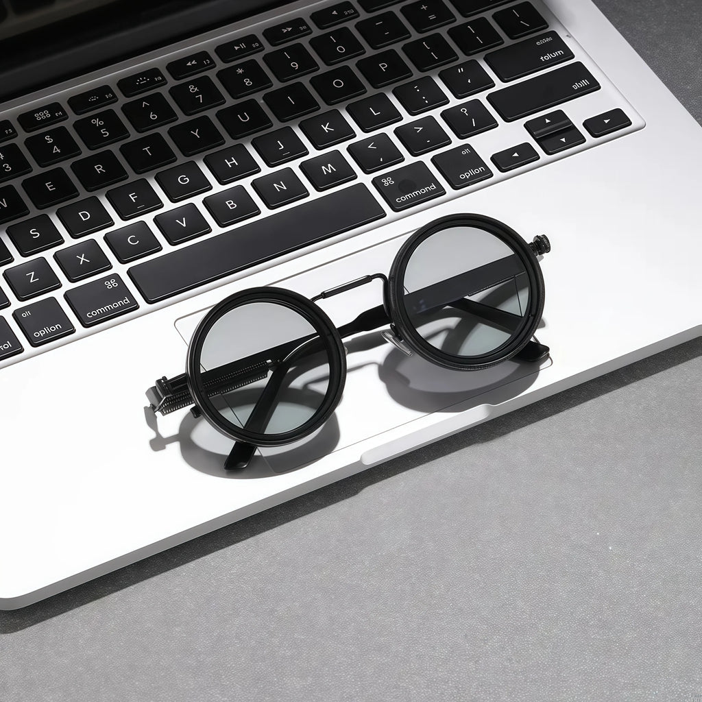 Stylish Dimmable Glasses, Suitable for Multi-Scenario Use, Retro Punk Parties, Festivals, Unisex Easter, Graduation Season, Halloween, Christmas