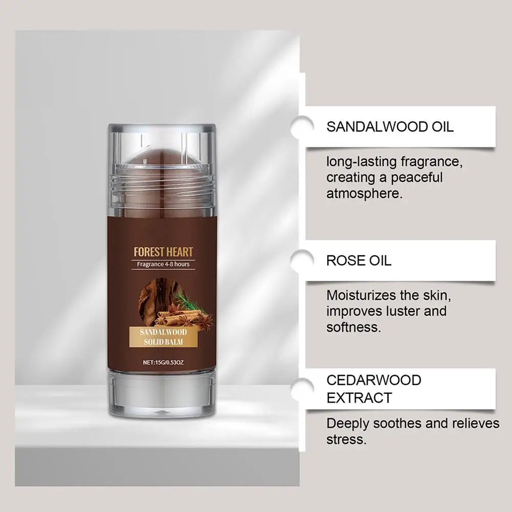 Sandalwood Solid Perfume Pure Sandalwood Oil Woody Balm For Men Fragrance Charming Attraction Odor Remover Deodorant Solid Balm