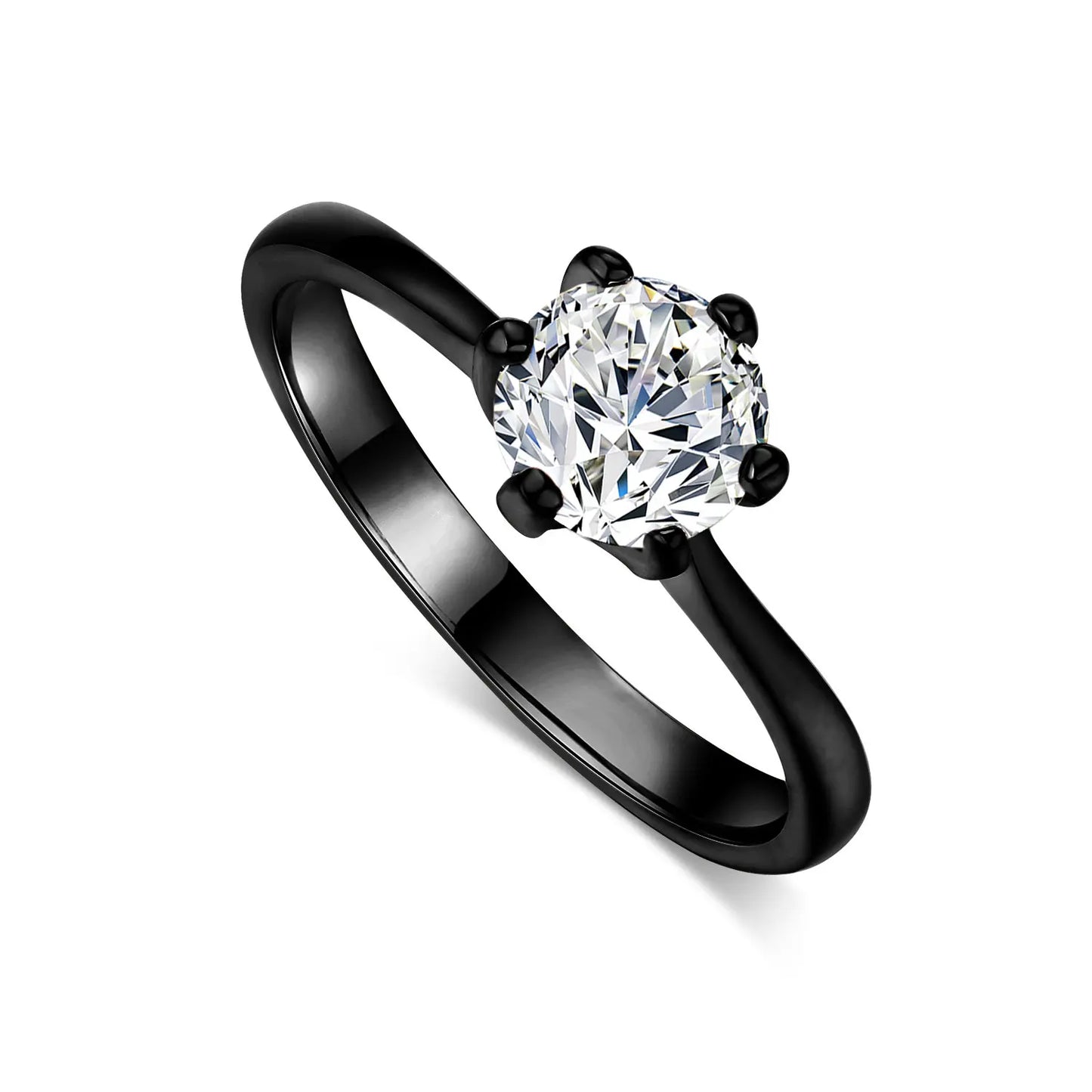 Wedding Engagement Rings For Women Female Jewellry Silver Color Ring 6 Clows Zirconia Ring With Stone Jewelry Wholesale R013