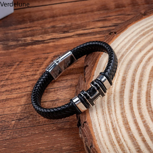 Men's Letter H Bracelet with Magnetic Clasp - Trendy Stylish Initial Jewelry