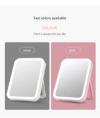 Makeup Mirror USB Rechargeable Portable Compact LED Vanity Mirror with Touch Screen Dimming Makeup Mirror