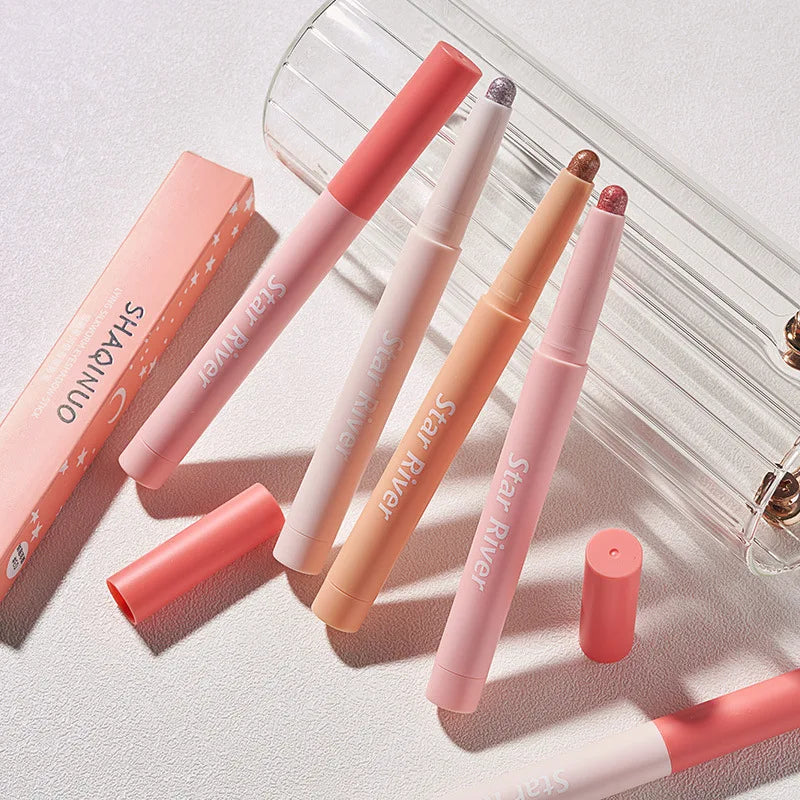 Diamond Glitter Eyeshadow Liner Pencil Face Makeup Highlighter Long lasting Matte Pink Silkworm Champagne Gold Eyeliner Pen