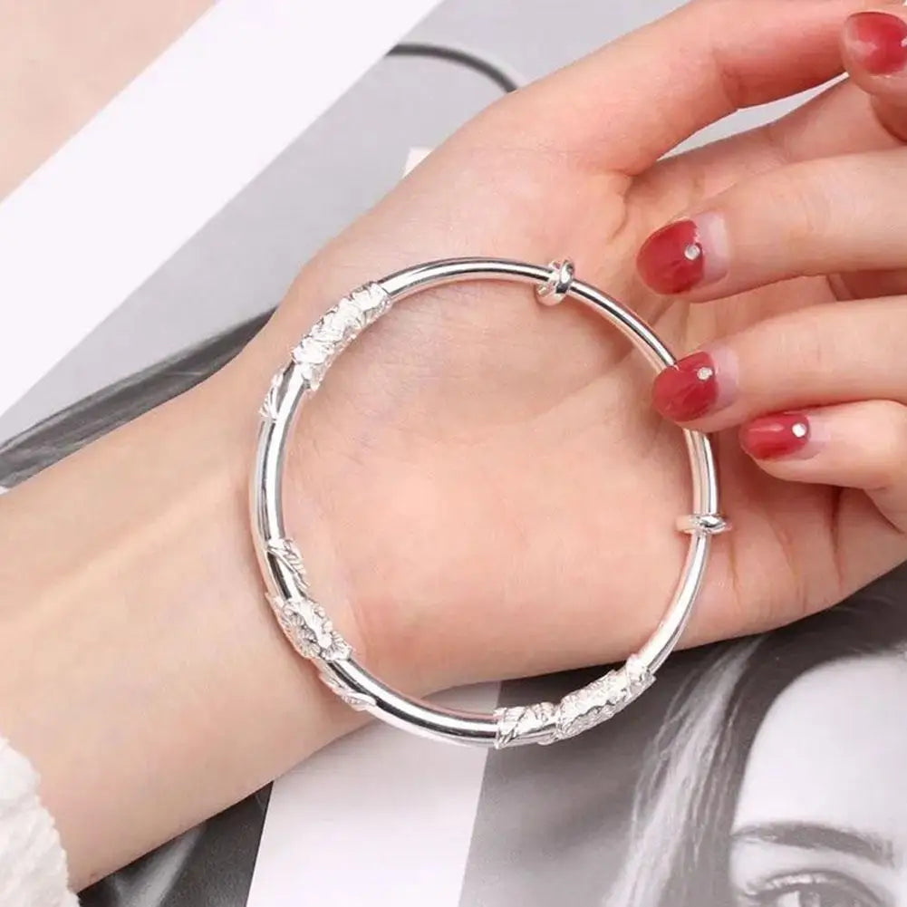 Luxury Shiny Full-blown Flowers Bracelet For Women Original Texture Adjustable Solid Bracelets Light Luxury Party Jewelry