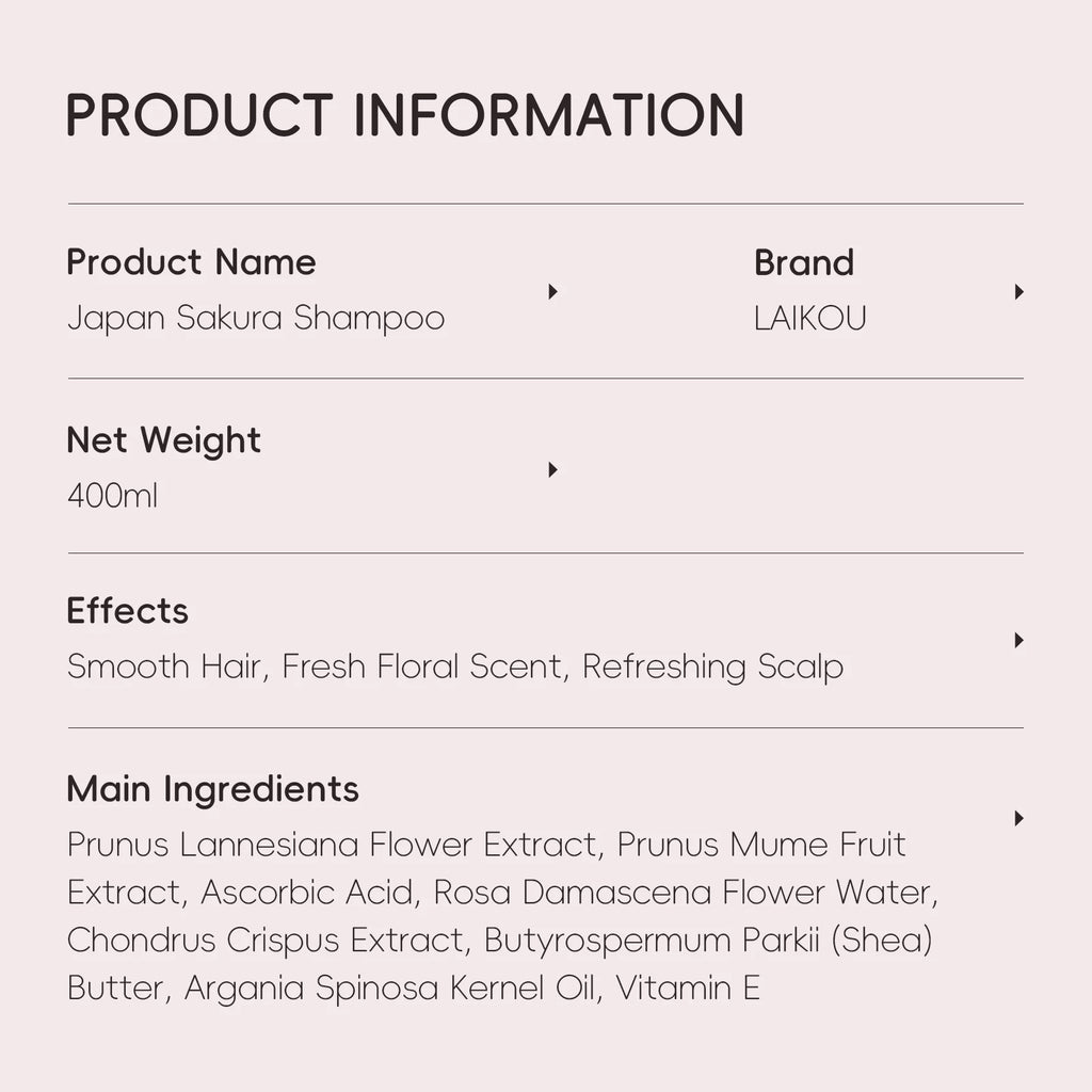 LAIKOU  Sakura Shampoo Repair Anti Split Ends Smooth Frizz Dry Hair