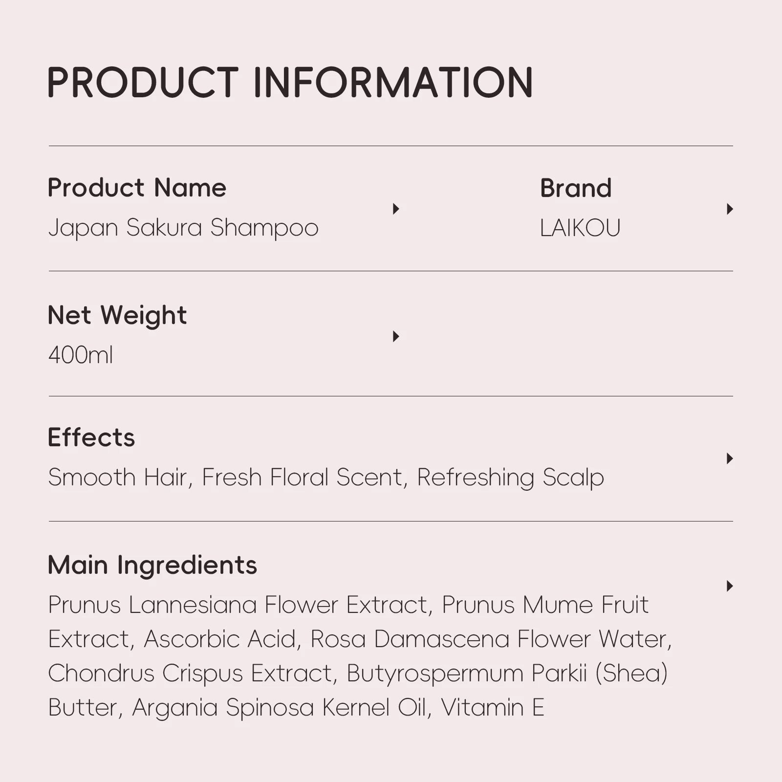 LAIKOU  Sakura Shampoo Repair Anti Split Ends Smooth Frizz Dry Hair
