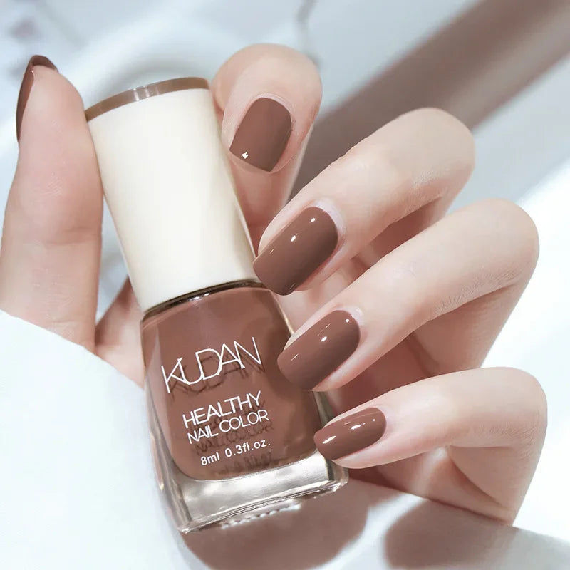 Nail Polish Without Baking Lamp White Fine Glitter Non-baking Non-peel Transparent Shiny Oil Base Coat Nude Nail Polish