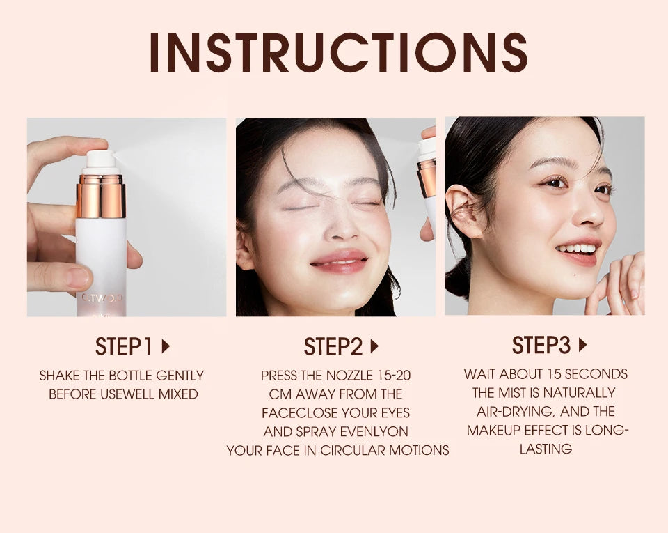 O.TWO.O Setting Spray For Makeup Moisturizing Lasting Makeup Finishing Spray Instant Film Formation Make up Lock Spray