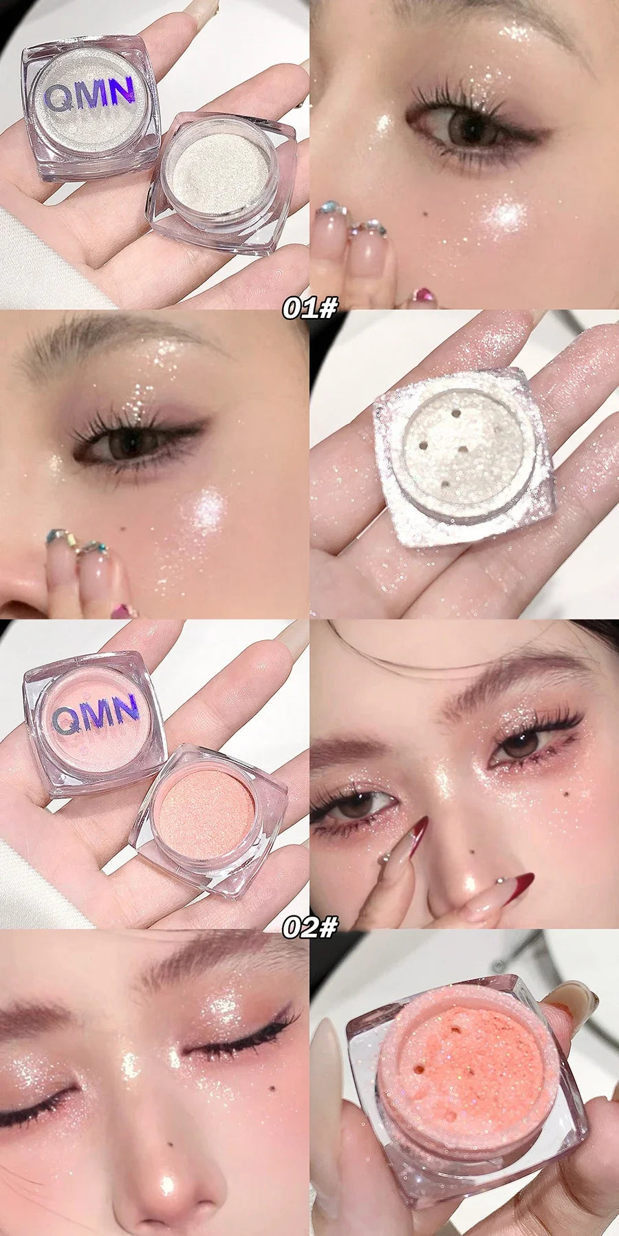 Glitter Shimmer Highlighter Powder Pearlescent High Gloss Makeup Powder Face and Body Brighten Sequins Natural Contour Cosmetic